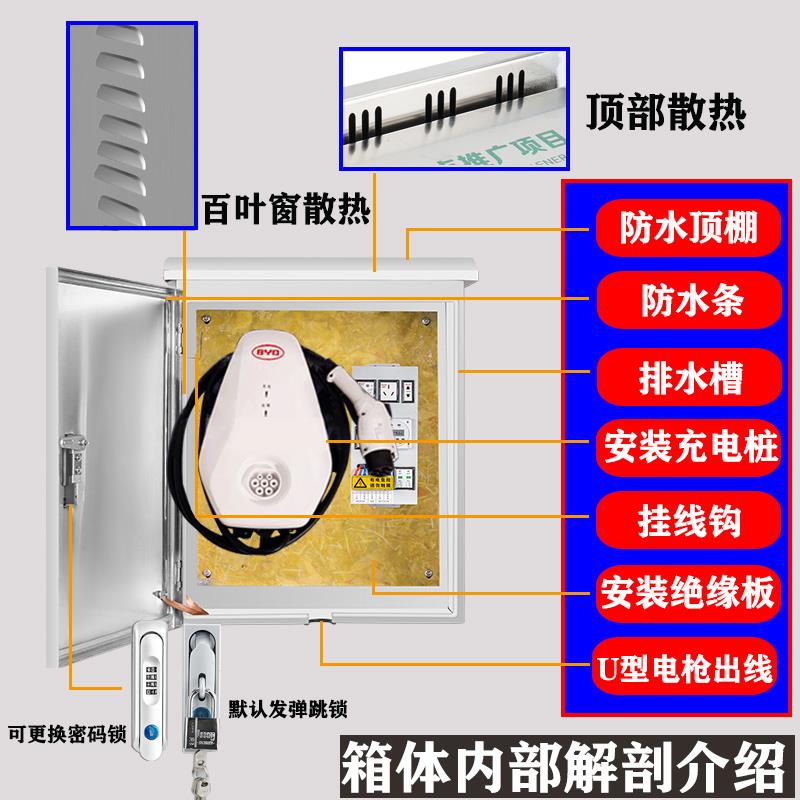 比亚迪理想特斯啦不锈钢304充电桩保护箱比通用户外立柱箱子 - 图0