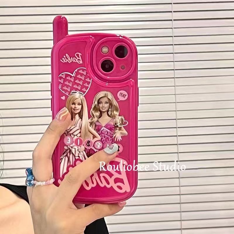 ins玫红色芭比娃娃适用苹果手机壳 圆治手机保护套/壳