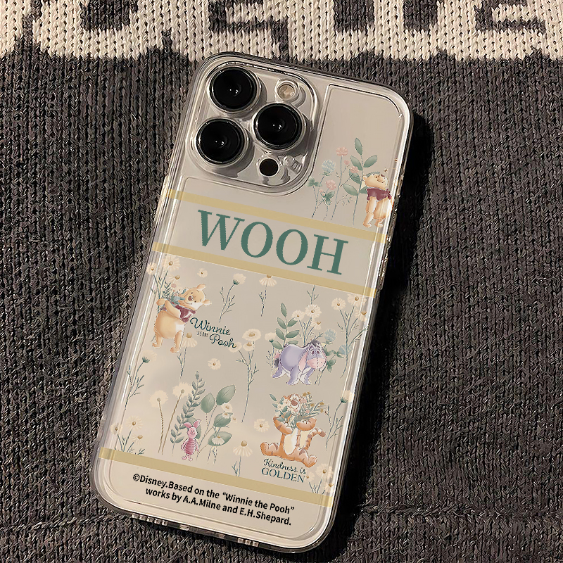 田园风维尼熊适用iphone15手机壳苹果16promax新款华为Pura70透明vivox100小米14防摔oppo红米k70荣耀200套13