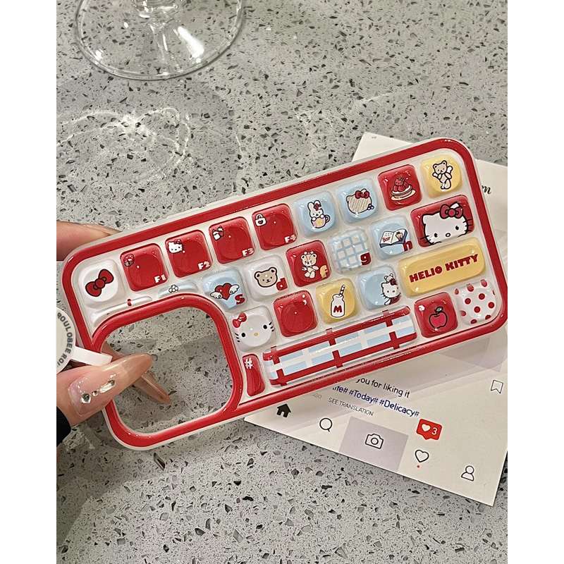趣味可爱立体键盘卡通适用iphone16pro手机壳苹果15保护套14情侣13新款16promax全包防摔max个性原创超好看女
