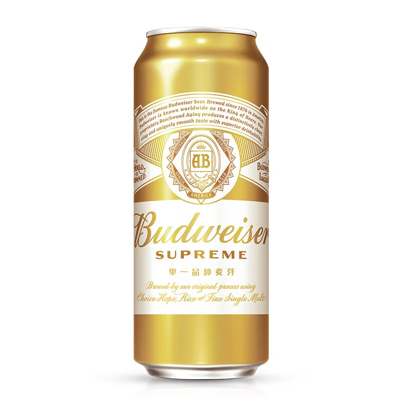 【临期】Budweiser/百威经典 金尊啤酒500ml*18听罐装麦芽整箱 - 图3