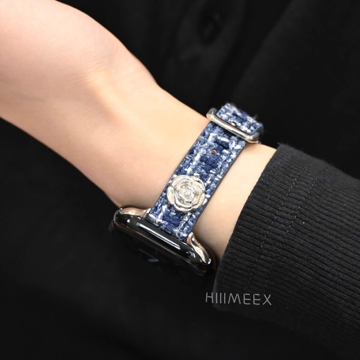HIIIMEEX适用苹果手表 秋冬iwatch表带小香风山茶花applewatch10苹果表带华为fit3表带小米手环8/9表带