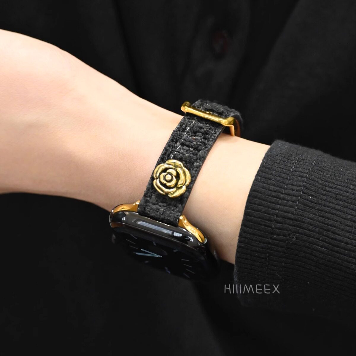 HIIIMEEX适用苹果手表 秋冬iwatch表带小香风山茶花applewatch10苹果表带华为fit3表带小米手环8/9表带