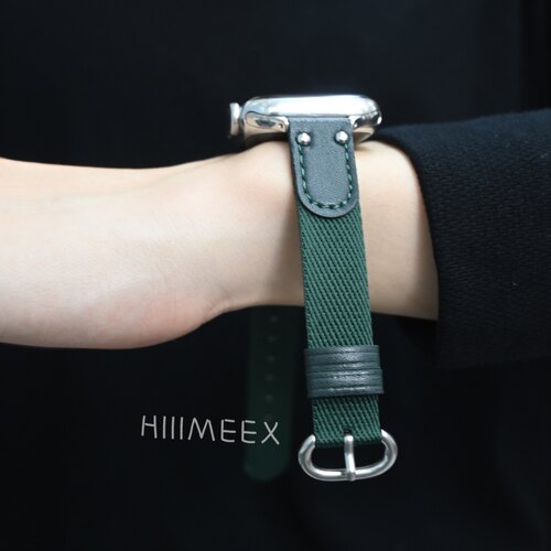 HIIIMEEX适用苹果手表  创意新款尼龙iwatch表带细版休闲舒适透气applewatch尼龙苹果表带华为gt4尼龙表带 - 图0