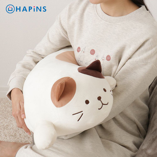 日本HAPiNS床上抱着睡觉大猫咪 抱枕 毛绒大猫抱睡布娃娃睡觉夹腿 - 图1