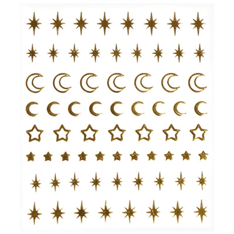 金色星星月亮贴脸贴纸妆脸部眼角装饰钻舞台化妆妆容贴画饰品美甲 - 图3
