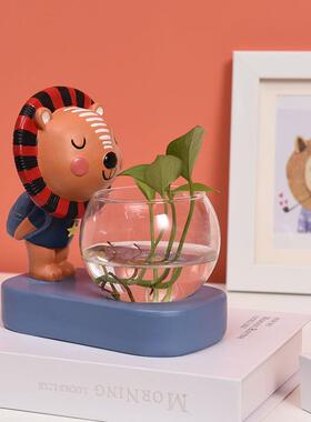 轻奢儿童卡通创意动物钥匙收纳笔筒书挡摆件书房家居装饰礼品