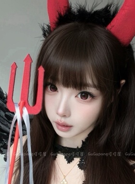 万圣节暗黑色小恶魔翅膀套装