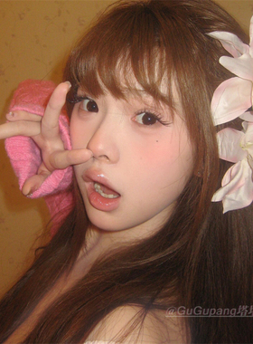 纯欲氛围感粉色百合花朵发夹
