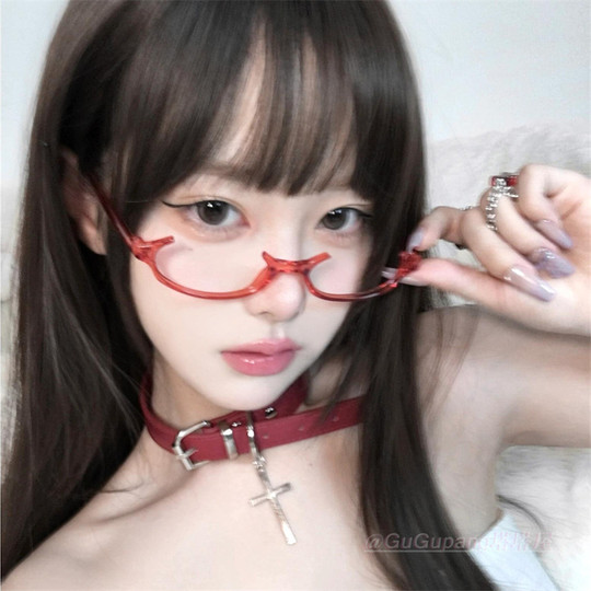 日系下半框眼镜女装饰镜架无镜片眼睛御姐纯欲直播主播秘书眼镜框