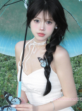 白色绑带蕾丝蝴蝶结项链