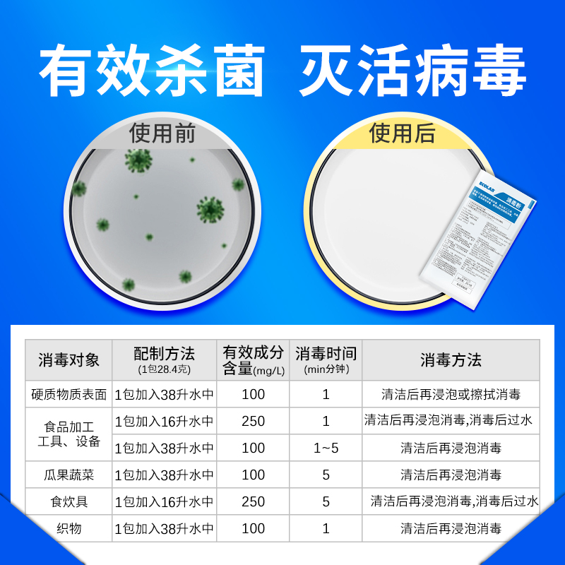 ECOLAB艺康消毒粉果蔬清洗剂消毒粉家用杀菌消毒餐饮浓缩厨房餐具 - 图0