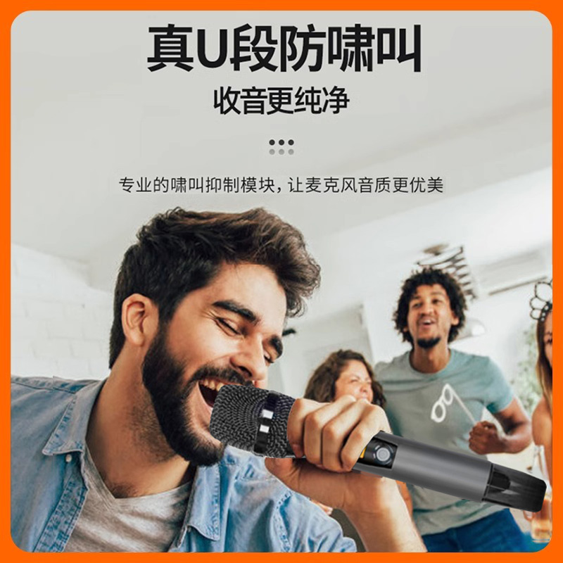 康佳无线话筒一拖二麦克风家用k歌娱乐电池可充电直播KTV舞台通用