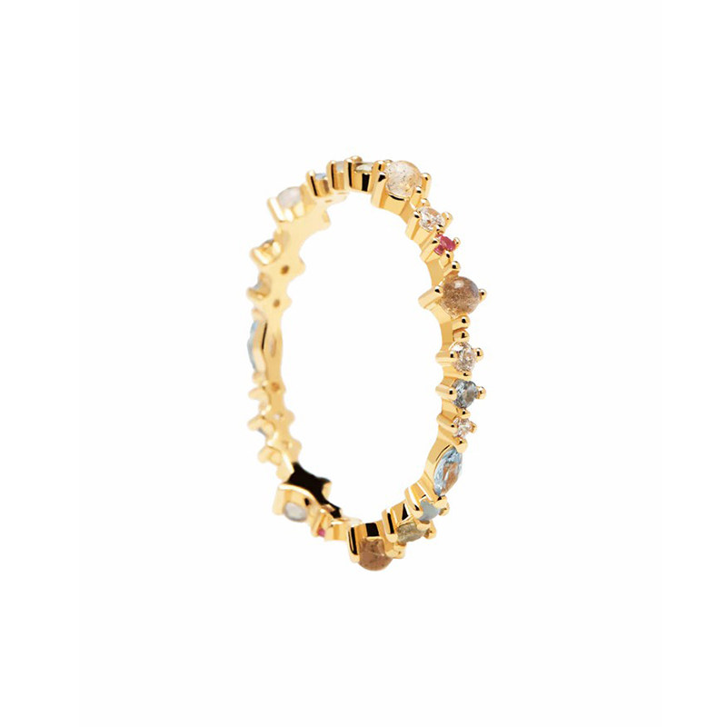 pdpaola彩色宝石自律金戒指食指戒 PDPAOLA海外戒指/指环