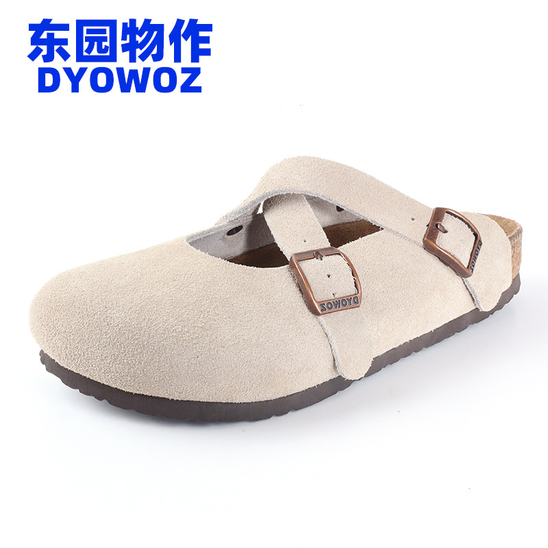 东园物作DYOWOZ2025新款交叉文艺森女勃肯休闲复古女鞋软木凉拖鞋,淘宝优惠券,粉丝福利购,淘宝优惠卷