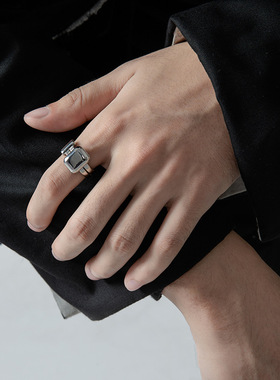 男钛钢自律开口情侣对戒不掉色