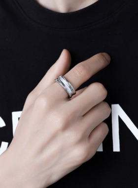 男钛钢简约冷淡风不掉色戒指