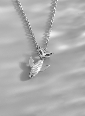 钛钢O型链通用鲸鱼吊坠项链新款