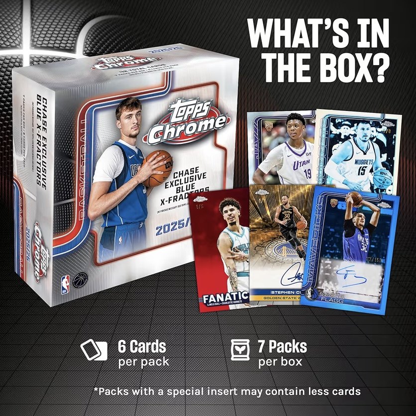 篮球25-26Topps NBA Chrome 蓝折Mega Box球星卡 弗拉格文班亚马,淘宝优惠券,粉丝福利购,淘宝优惠卷