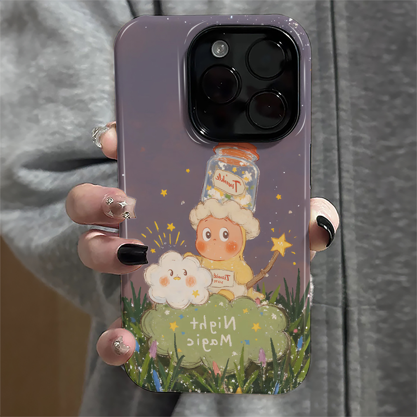 适用苹果16promax手机壳苹果15pro新款iPhone13简约iP17pro女14/12卡通11防摔8套7plus可爱xsmax星星人e菲林x - 图0