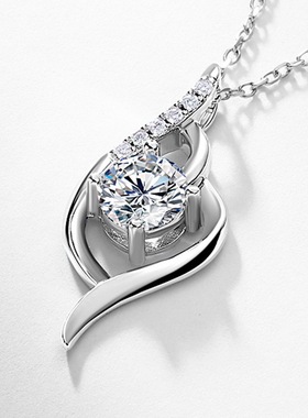 丘比特之箭培育钻项链女S925银镀18K金PT950铂金镂空锁骨链送女友