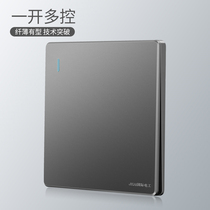 JKAI international electrician 86 concealed grey open multi-control midway switch One multi-link wall switch panel
