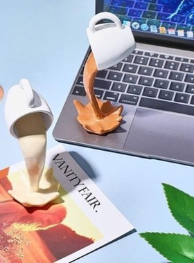 高档咖啡流水创意马克杯摆件房间装饰品J艺术恶搞小摆件高级感小