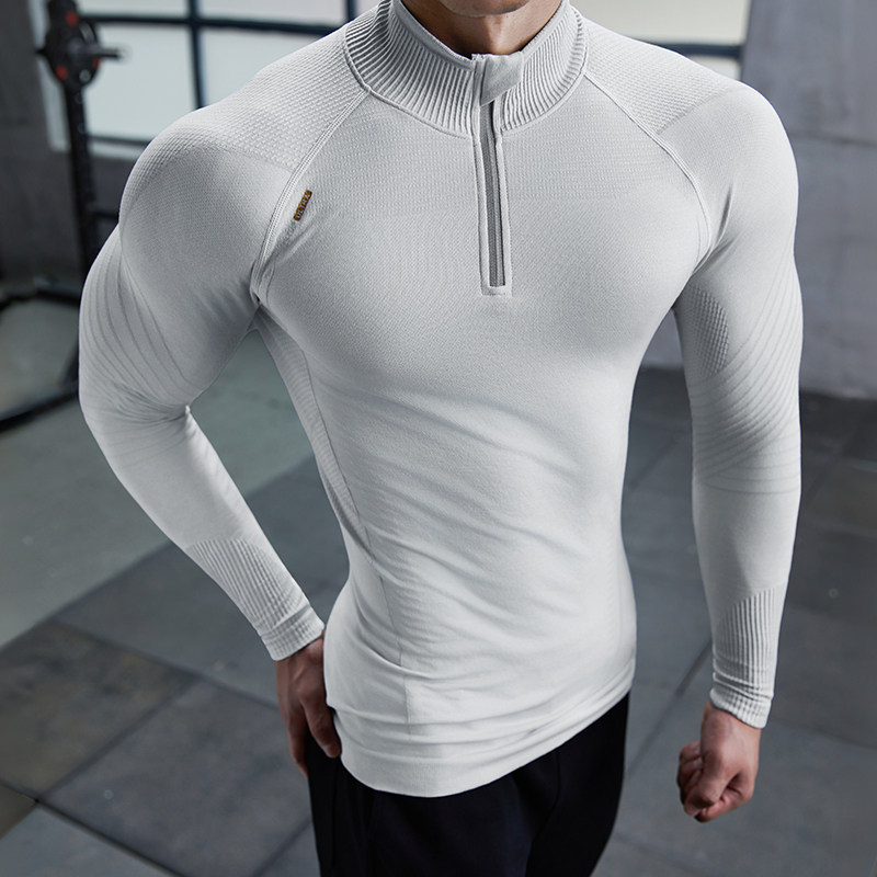 Vest Up【ULTRA无缝显大长袖】半门襟纹理感运动服弹力透气圆领T,淘宝优惠券,粉丝福利购,淘宝优惠卷