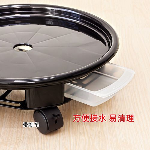 德国加厚可移动花盆托盘万向轮带接水盘底座大号塑料盆栽花盘垫底 - 图0