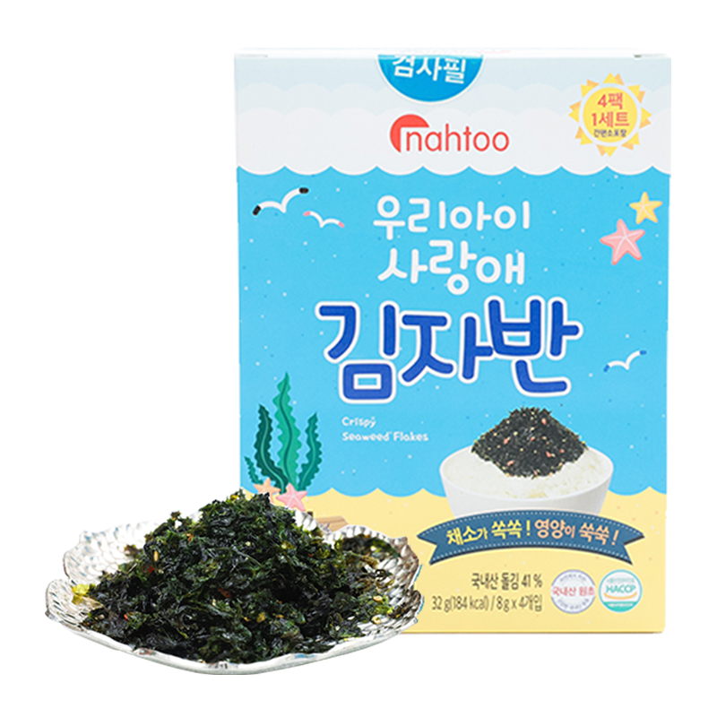 韩国进口那都拿嘟nahtoo儿童零食即食海苔20g蔬菜海苔拌饭料32g - 图2