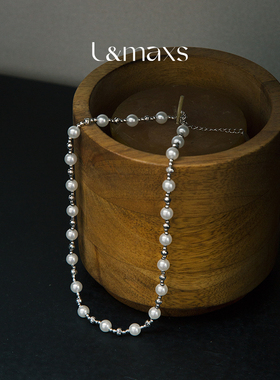 L&MAXS珍珠项链艺术女小众高级感优雅轻奢精致锁骨颈链情人节礼物