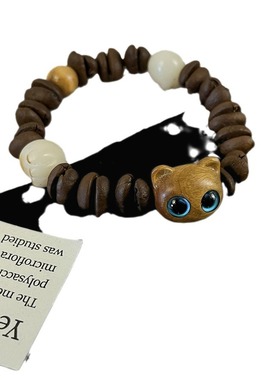 适用十里间【小猫】木质松紧可爱小清新卡通减龄手串手链a2144