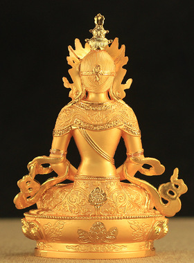 适用6寸金色长寿佛四臂观音文殊菩萨白度母绿度母释迦穆尼药a0029