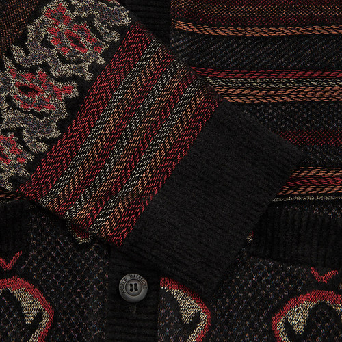 ANDREW MACKENZIE意大利男装秋冬新款V领花纹针织551062133602 - 图2