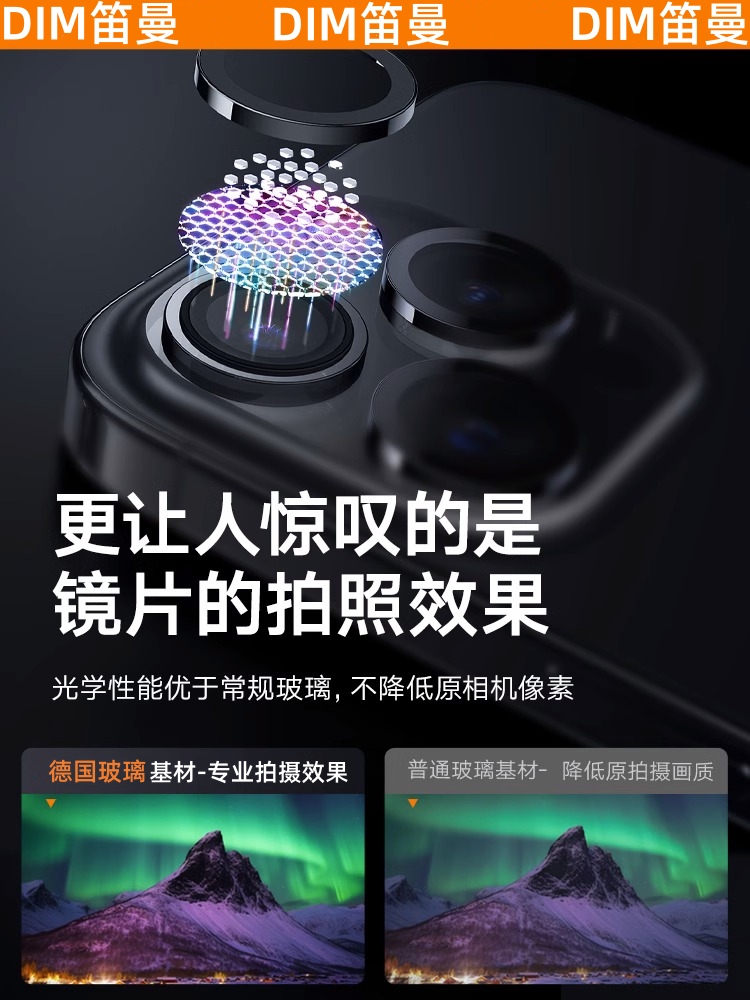 【德国进口】iPhone15ProMax镜头膜适用苹果15Pro手机15摄像头max贴膜ip新款15Plus后置保护防盖pm套圈 - 图1