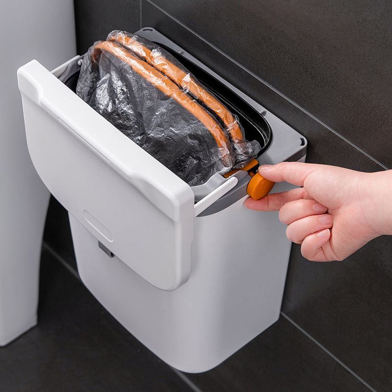 垃圾桶厨房挂式新款大容量收纳卫生间客厅壁挂式悬挂橱柜门2025悬 - 图1
