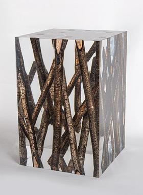 水晶质感艺术墩子边几现代简约