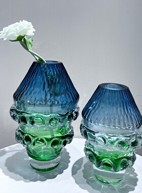 简约现代玻璃花瓶家居样板间软装饰品轻奢玄关客厅创意桌面摆件