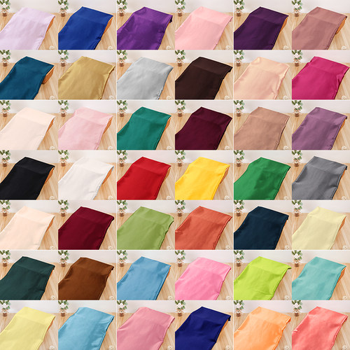 绸缎布料高密度弹力色丁绸子内衬汉服旗袍服装丝绸仿真丝面料清仓 - 图0