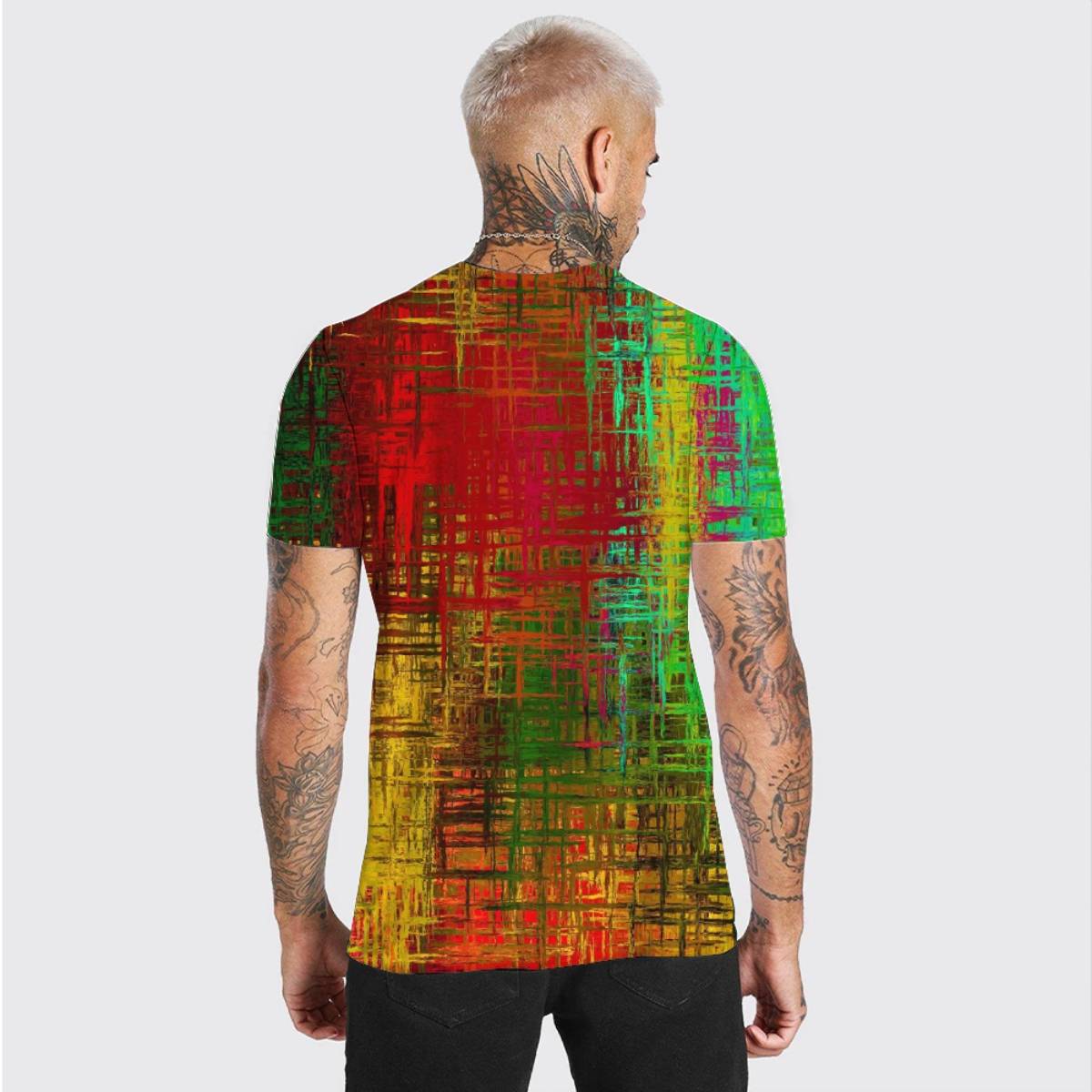 Colorful Print Quick Dry Sports T-Shirt彩色印花速干运动T恤男 - 图0