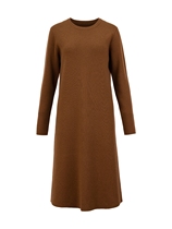 THE EASE Comfort Pie full wool round collar one-piece dress Slim Autumn Winter Knit Dresses Mead Salad Dresses