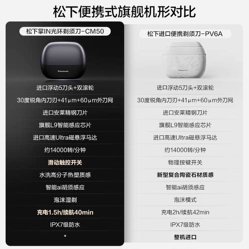 【520礼物】松下掌in便携光环剃须刀电动刮胡刀政府补贴CM50 - 图3