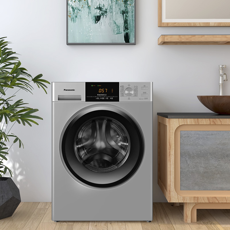 松下8公斤超薄洗衣机全自动小型家用洗脱一体除螨除菌滚筒 N82ST