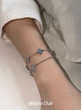 欧美镂空高级感轻奢金刚杵四叶草手链时尚度假精致设计感气质礼物