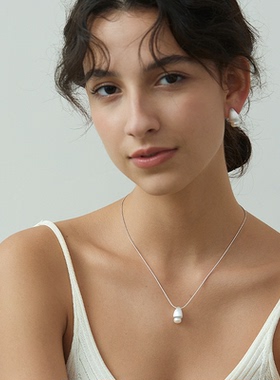 VEKE「半刻温柔」系列淡水珍珠项链耳环小众设计日常吊坠