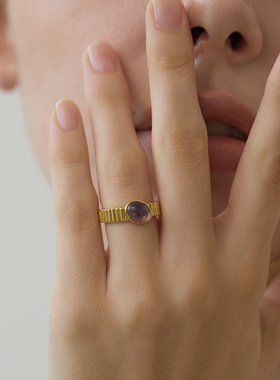 VEKE「月玫瑰」戒指复古小众指环精致时尚指环SR14335B