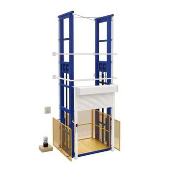 ເວທີຍົກຂົນສົ່ງສິນຄ້າ elevator guide rail factory warehouse double-track electric hydraulic 2 ton 5 ton anti-fall car lift