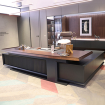 Chairmans Office Willy-style Light Extravagant Boss Table President Desk High-end Solid Wood Leather Luxury CEO Grand Bandai
