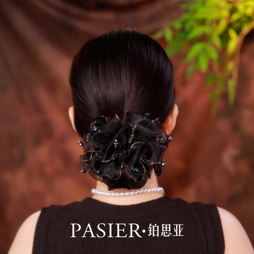 铂思亚复古大肠发圈女绑发花苞头发绳超大蓬松显发量橡皮筋头饰 - 图1