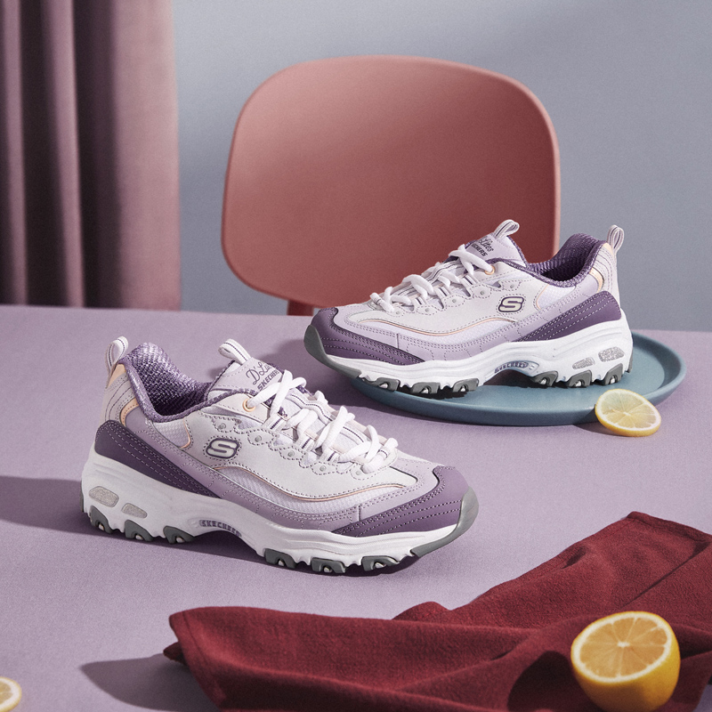 斯凯奇官方旗舰店女鞋秋冬季款奶茶熊厚底增高熊猫鞋运动老爹鞋